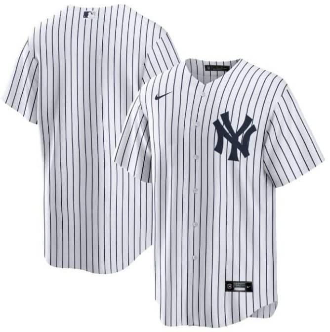 Camisola Yankees rayada blanca MLB