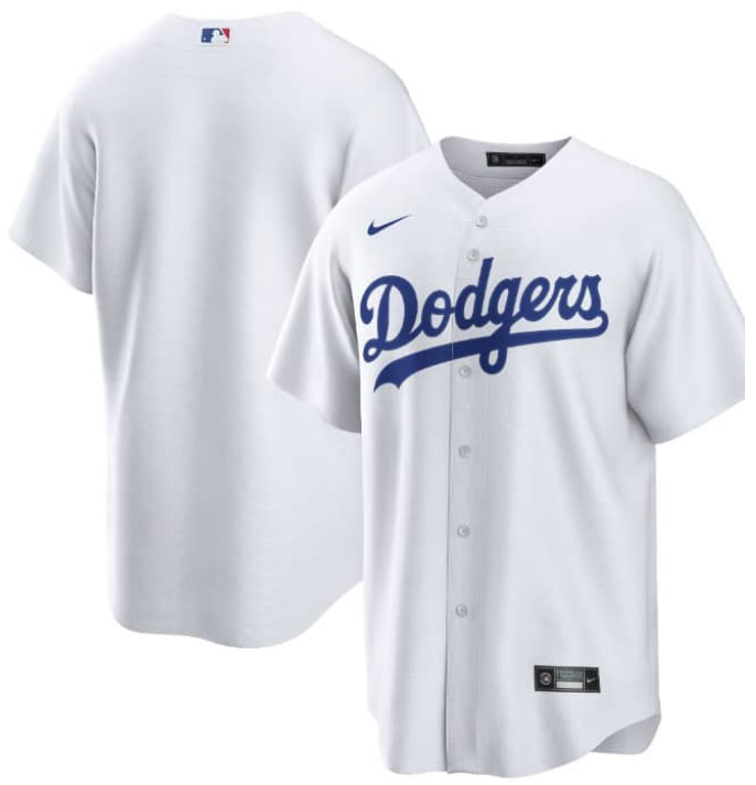 Camisola Dodgers blanca con azul MLB