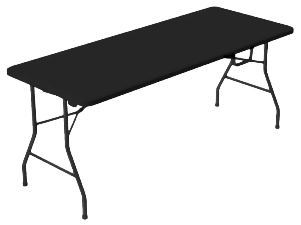 Mesa plegable negra 1.8 metros