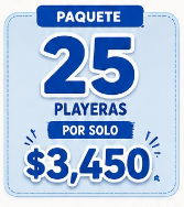 Playeras personalizadas paquete 25 piezas